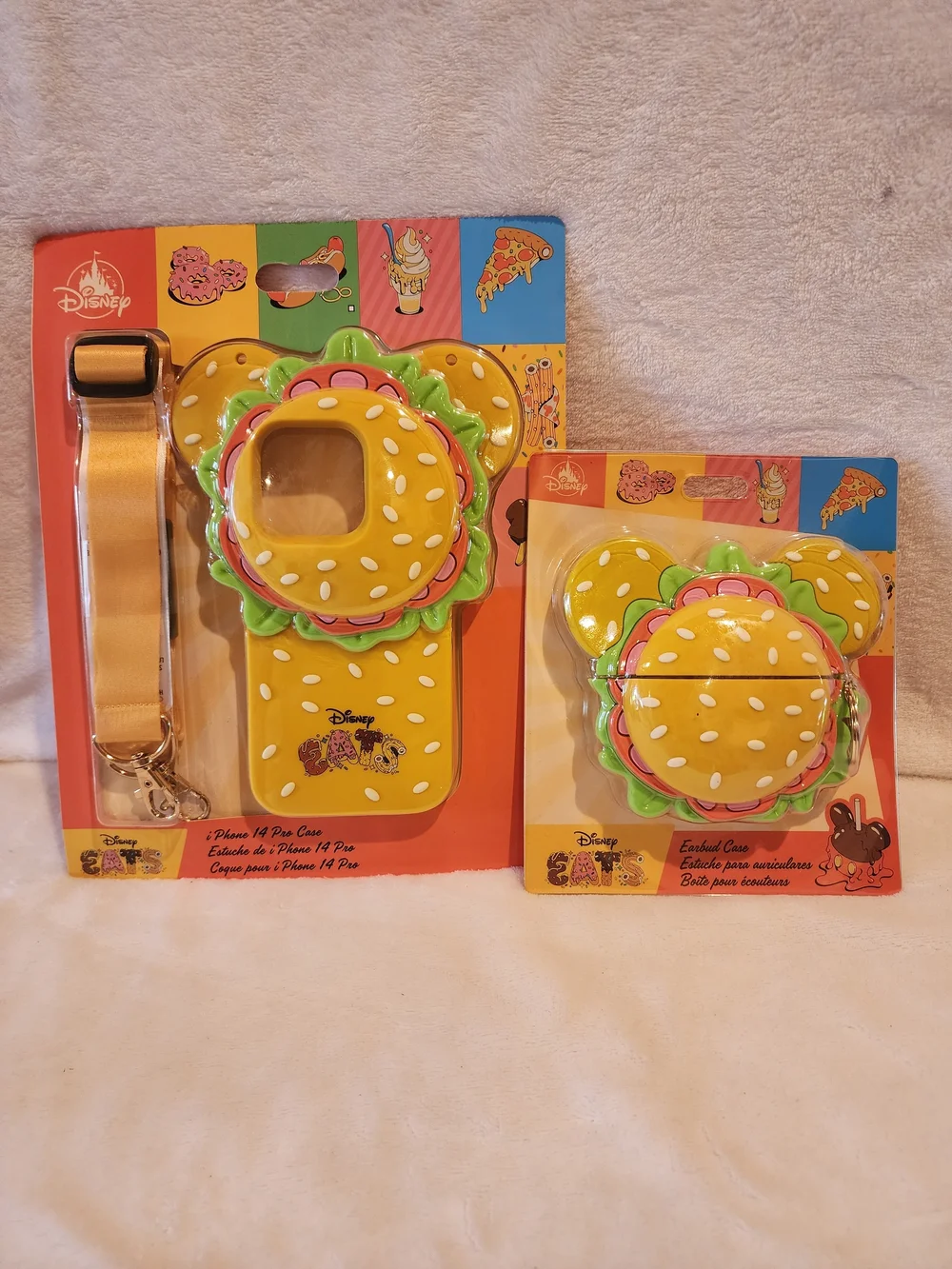 Disney Kids Yellow Burger-Themed Phone Case and Earbud Case Set